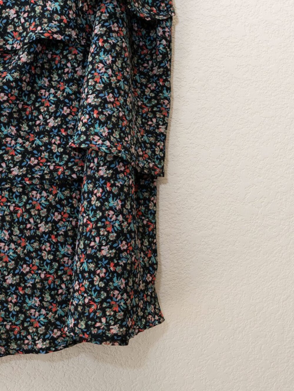 Lane Bryant Skirt Womens 24 Black Floral Tiered Ruffle Mini Side Zip Plus Size - Picture 12 of 12